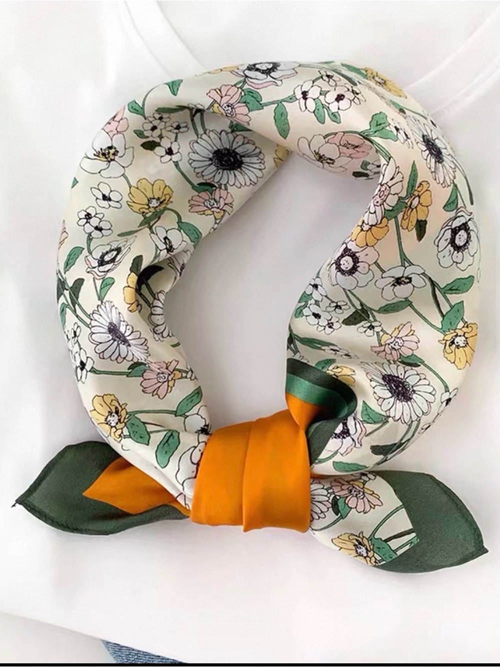 women scarf  yellow&green